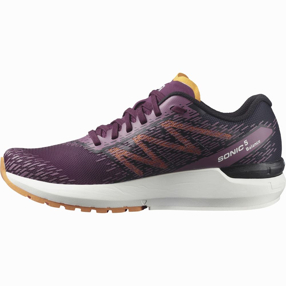 Dámské Běžecké Boty Salomon Sonic 5 Balance Purple/Black/Orange | CZ-6743509