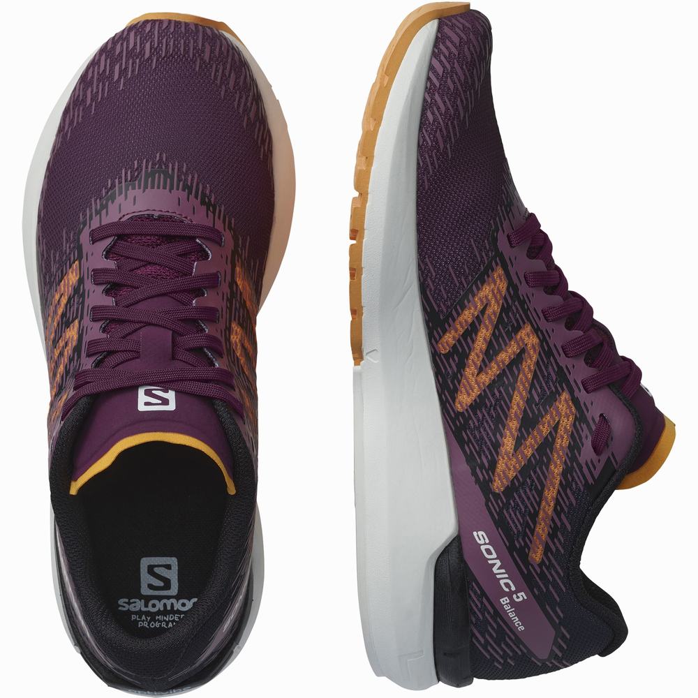 Dámské Běžecké Boty Salomon Sonic 5 Balance Purple/Black/Orange | CZ-6743509