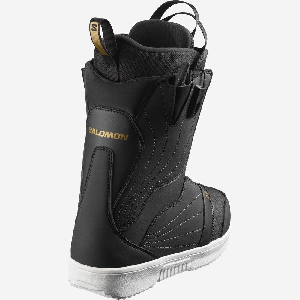 Dámské Snowboardové Boty Salomon Pearl Black/White/Gold | CZ-9268157