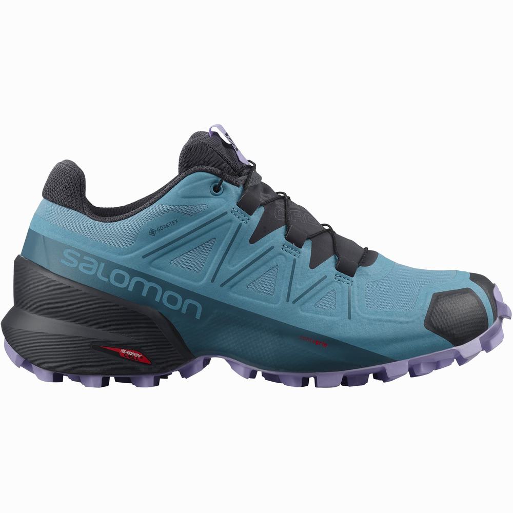 Dámské Trailové Běžecké Boty Salomon Speedcross 5 Gore-tex Blue/Lavender | CZ-8467059