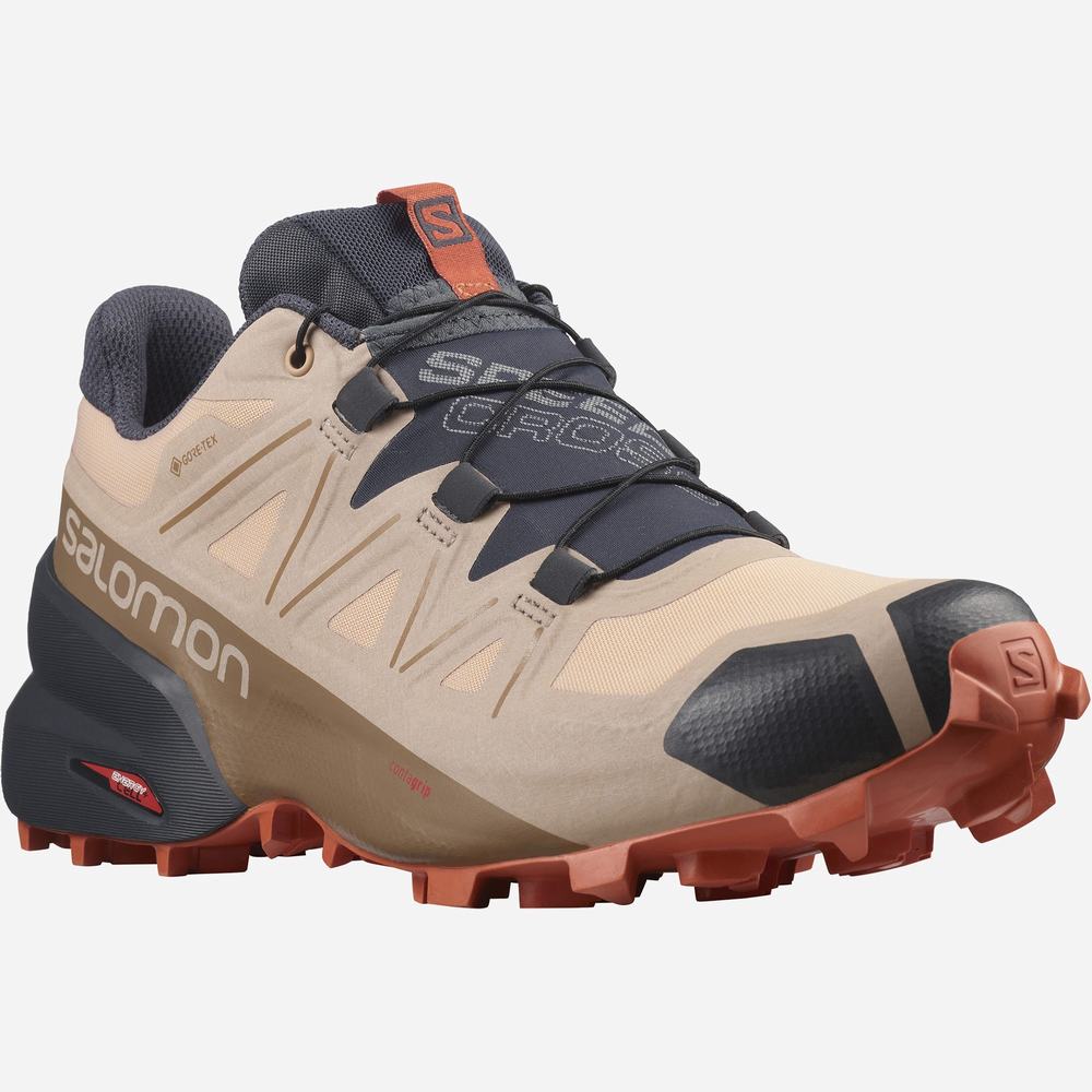 Dámské Trailové Běžecké Boty Salomon Speedcross 5 Gore-tex Brown/navy | CZ-9105342