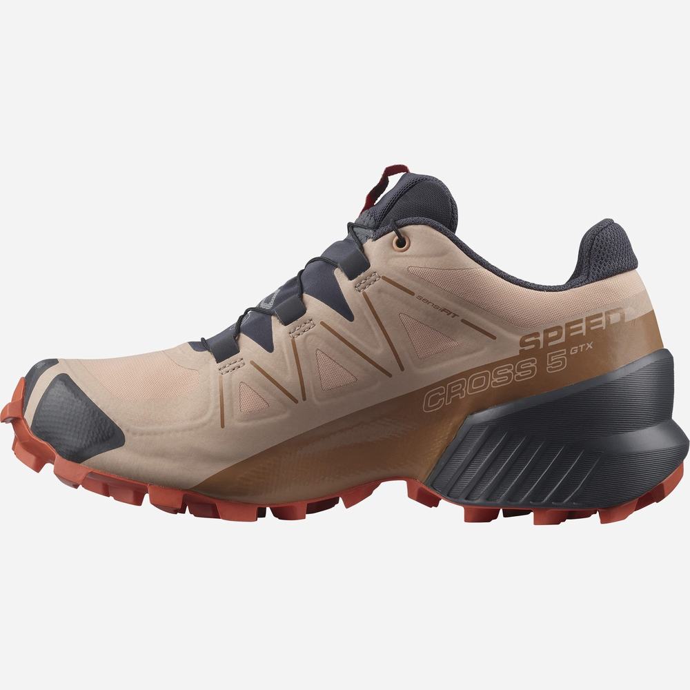 Dámské Trailové Běžecké Boty Salomon Speedcross 5 Gore-tex Brown/navy | CZ-9105342