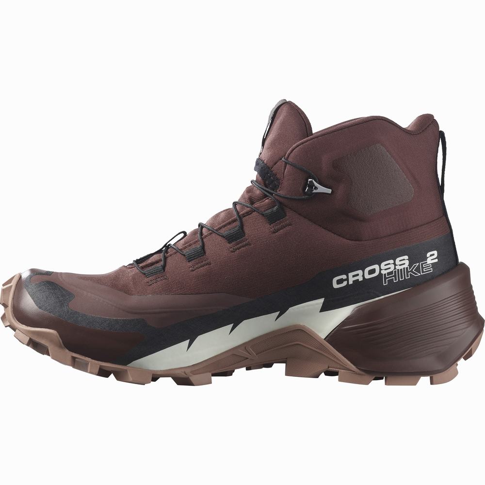 Dámské Turistické Boty Salomon Cross Hike 2 Mid Gore-tex Čokolády | CZ-7019238