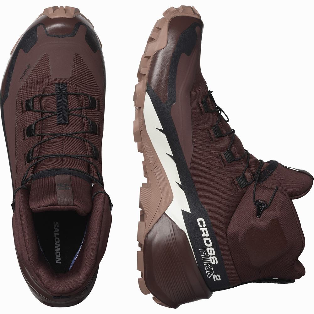 Dámské Turistické Boty Salomon Cross Hike 2 Mid Gore-tex Čokolády | CZ-7019238