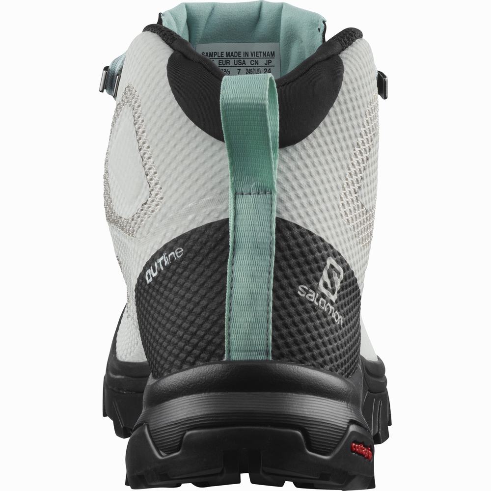 Dámské Turistické Boty Salomon Outline Mid Gore-tex Turquoise/Black | CZ-0159276