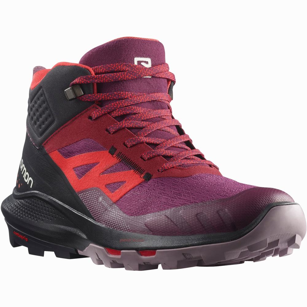 Dámské Turistické Boty Salomon Outpulse Mid Gore-tex Purple/Red | CZ-3750496