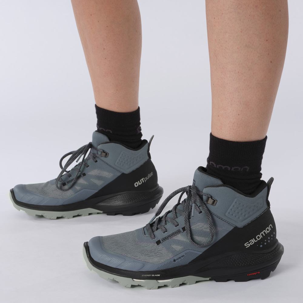 Dámské Turistické Boty Salomon Outpulse Mid Gore-tex Černé | CZ-7859421