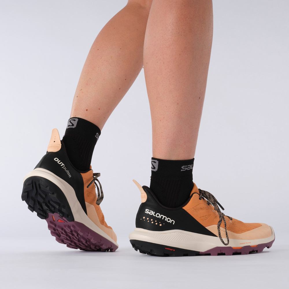 Dámské Turistické Boty Salomon Outpulse Gore-tex Apricot/Black | CZ-9423160