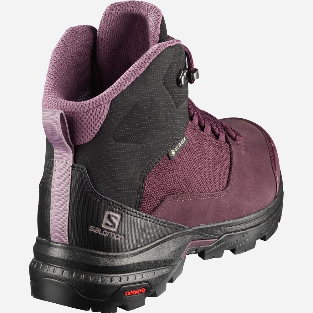 Dámské Turistické Boty Salomon Outward Gore-tex Burgundy/Black | CZ-5290468