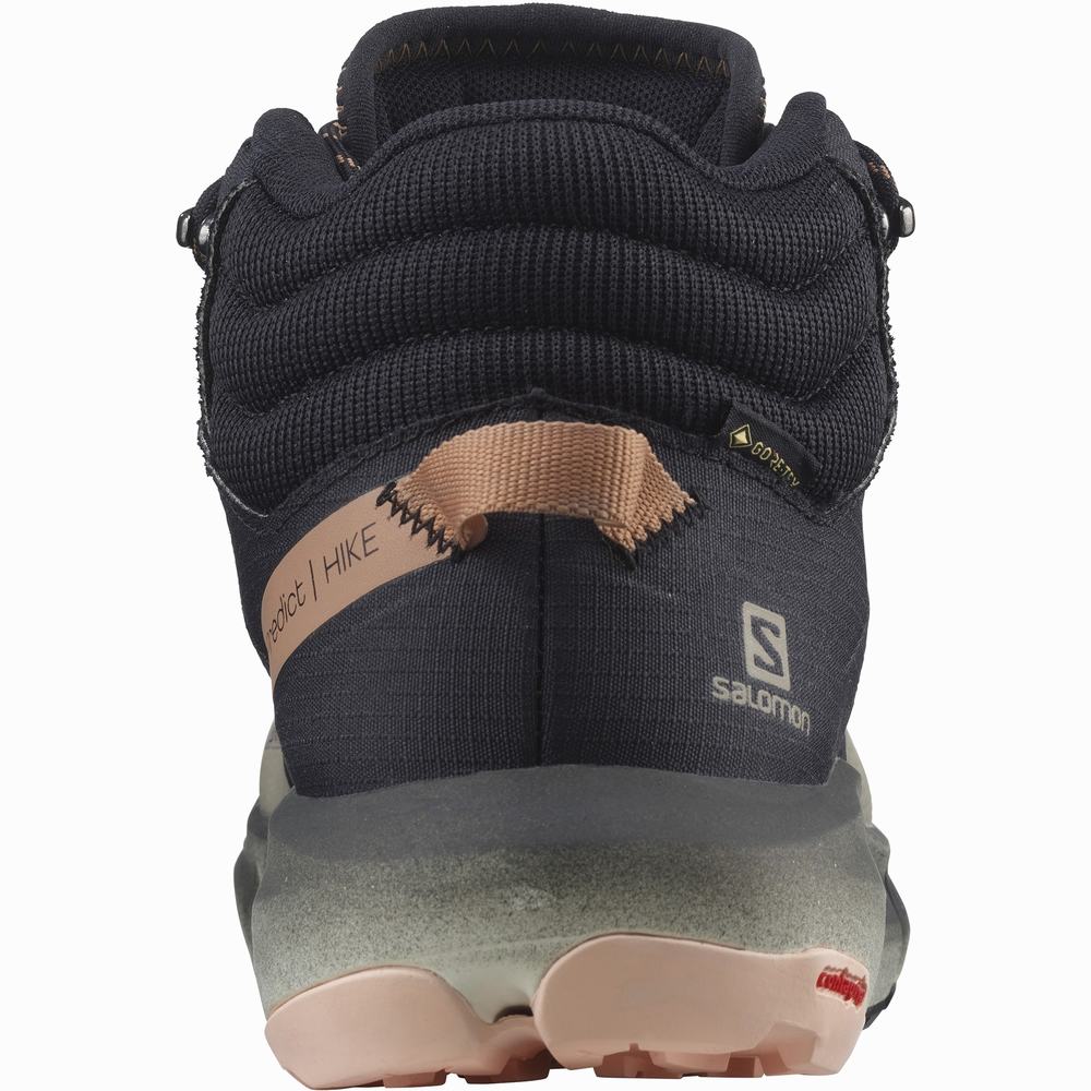 Dámské Turistické Boty Salomon Predict Hike Mid Gore-tex Khaki/Black | CZ-1652349