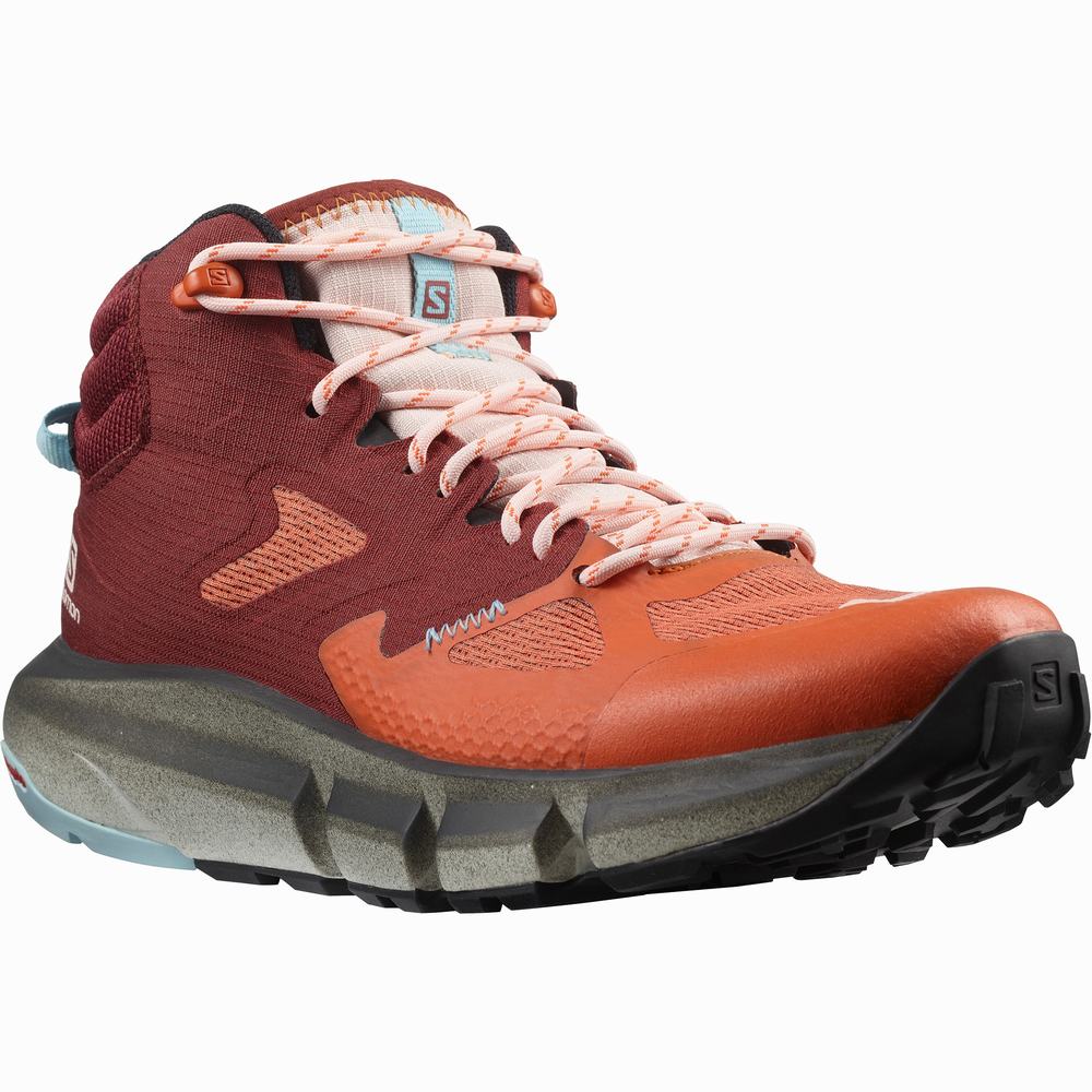 Dámské Turistické Boty Salomon Predict Hike Mid Gore-tex Orange/Brown/Blue | CZ-9824537