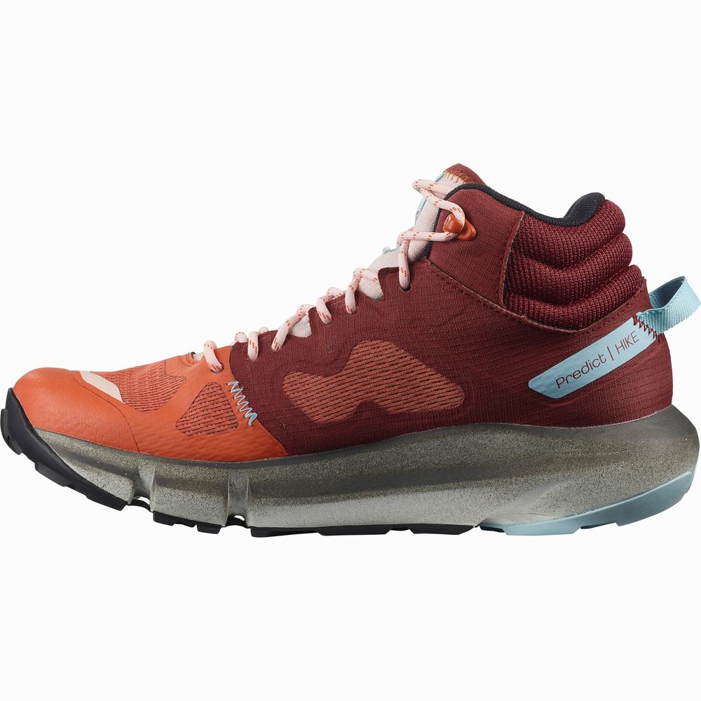 Dámské Turistické Boty Salomon Predict Hike Mid Gore-tex Orange/Brown/Blue | CZ-9824537