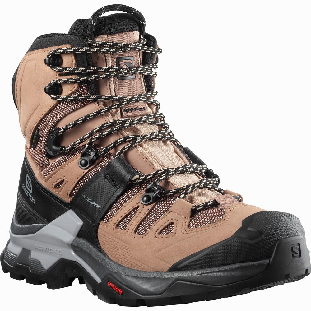 Dámské Turistické Boty Salomon Quest 4 Gore-tex Brown/Black/Cream | CZ-6182370