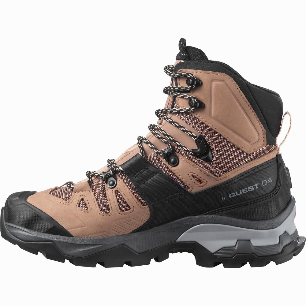 Dámské Turistické Boty Salomon Quest 4 Gore-tex Brown/Black/Cream | CZ-6182370