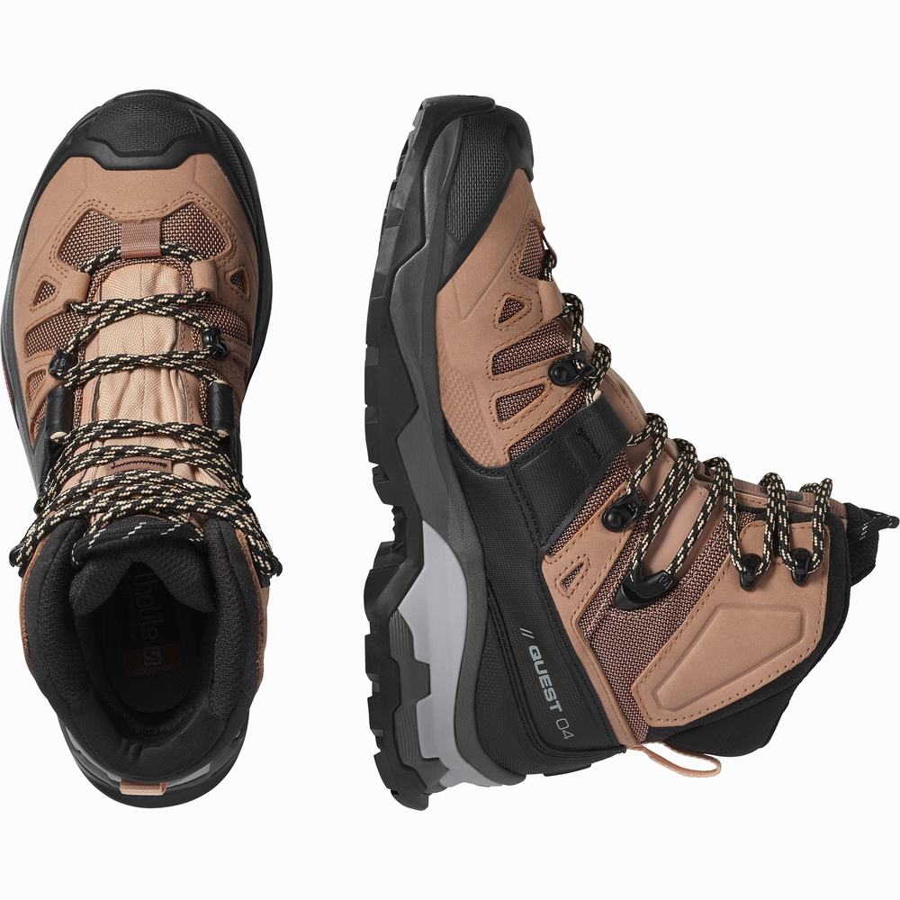 Dámské Turistické Boty Salomon Quest 4 Gore-tex Brown/Black/Cream | CZ-6182370