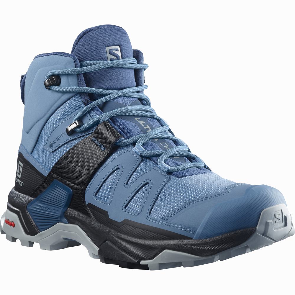 Dámské Turistické Boty Salomon X Ultra 4 Mid Gore-tex Blue/Black | CZ-6483270