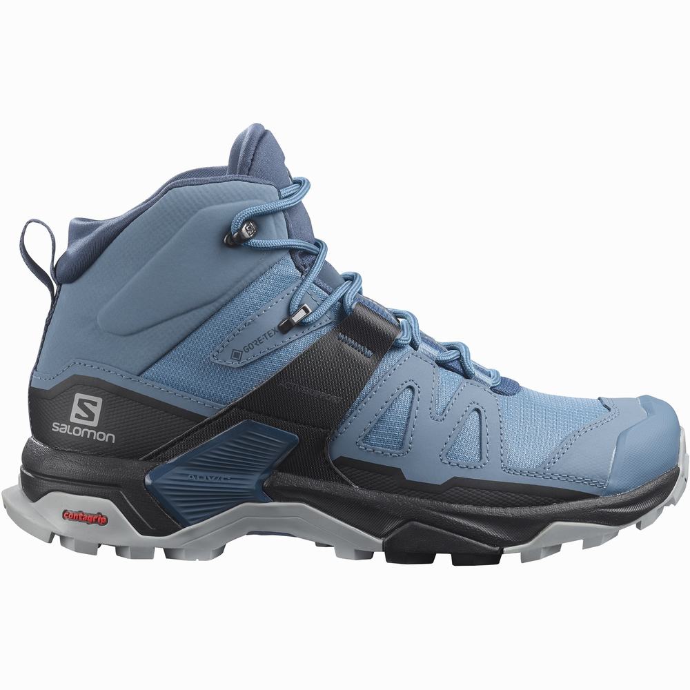 Dámské Turistické Boty Salomon X Ultra 4 Mid Gore-tex Blue/Black | CZ-6483270