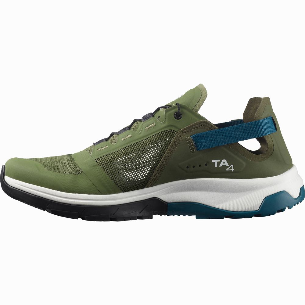 Pánské Boty do Vody Salomon Tech Amphib 4 Olive/Blue | CZ-0276918