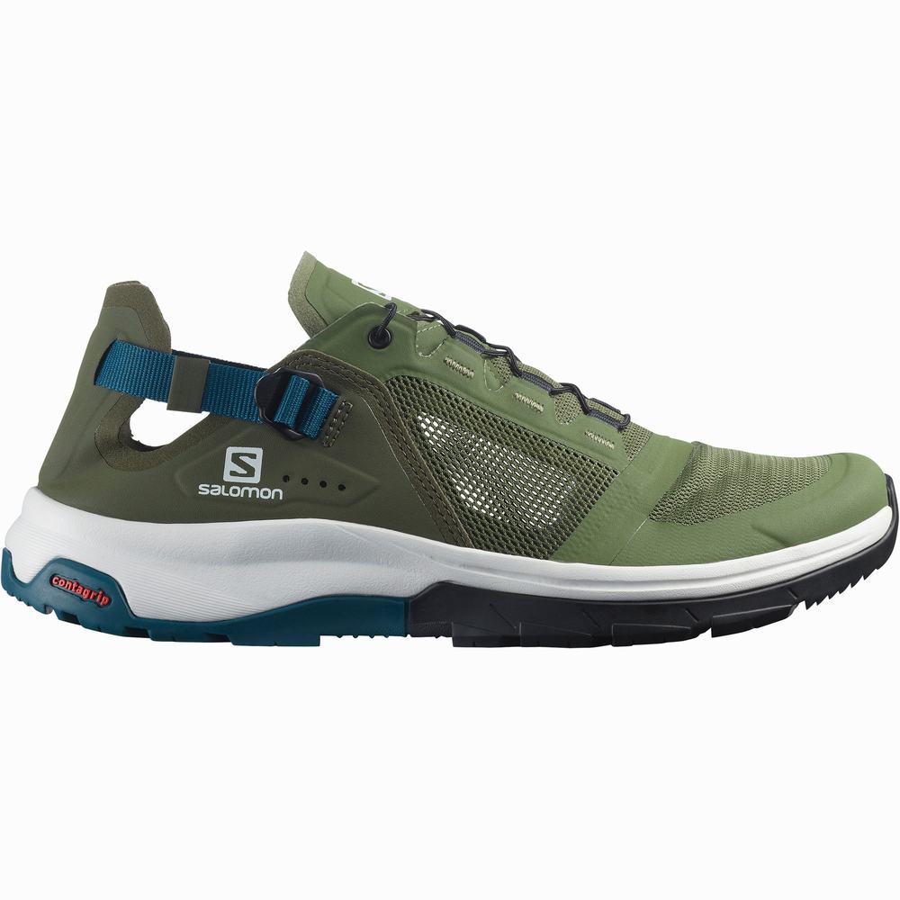 Pánské Boty do Vody Salomon Tech Amphib 4 Olive/Blue | CZ-0276918