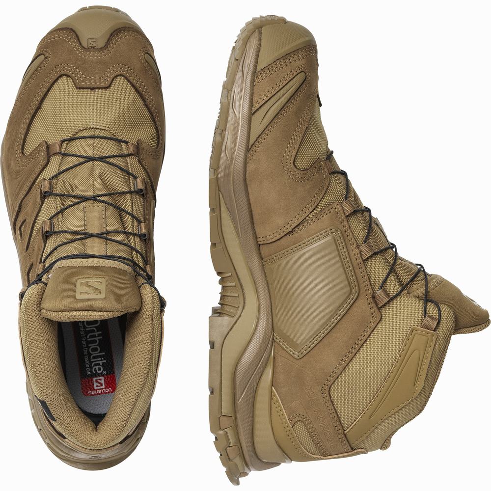 Pánské Přibližovací Boty Salomon Xa Forces Mid Gore-tex Hnědé | CZ-5206379