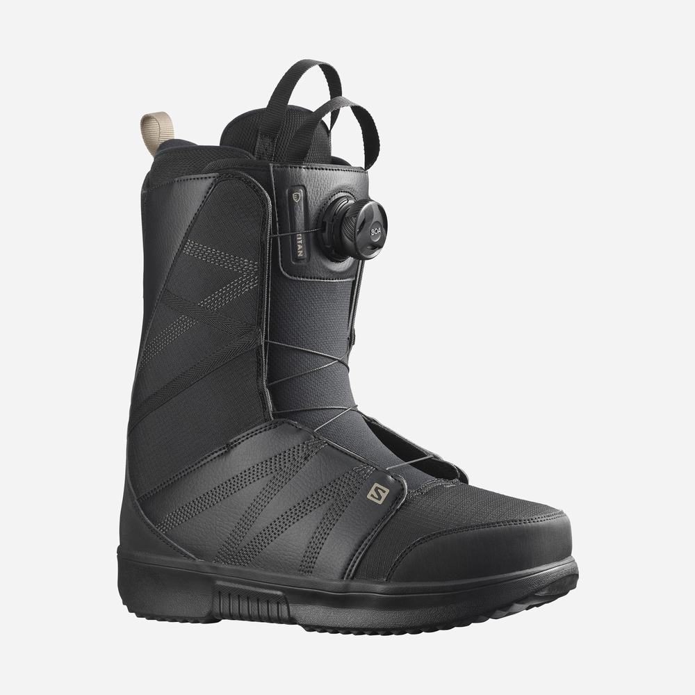 Pánské Snowboardové Boty Salomon Titan Boa Black/Grey | CZ-2038719