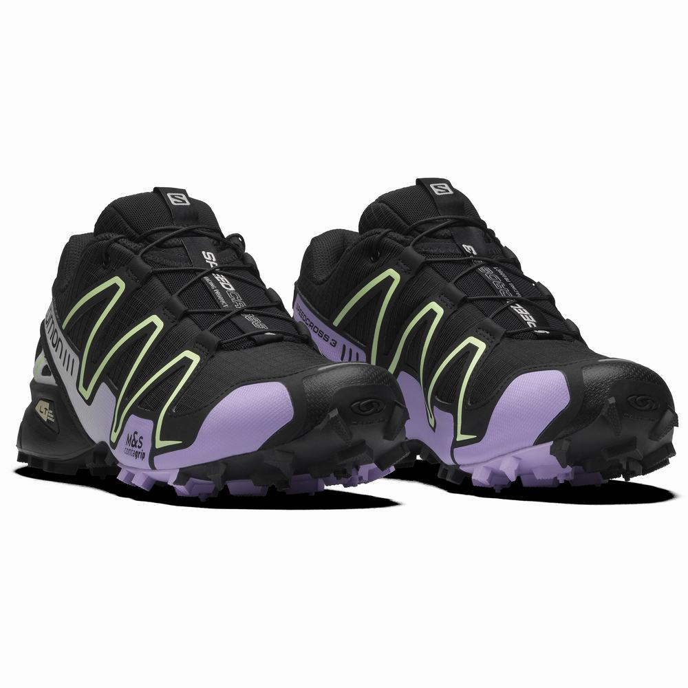 Pánské Tenisky Salomon Speedcross 3 Black/Lavender/Green | CZ-7042953