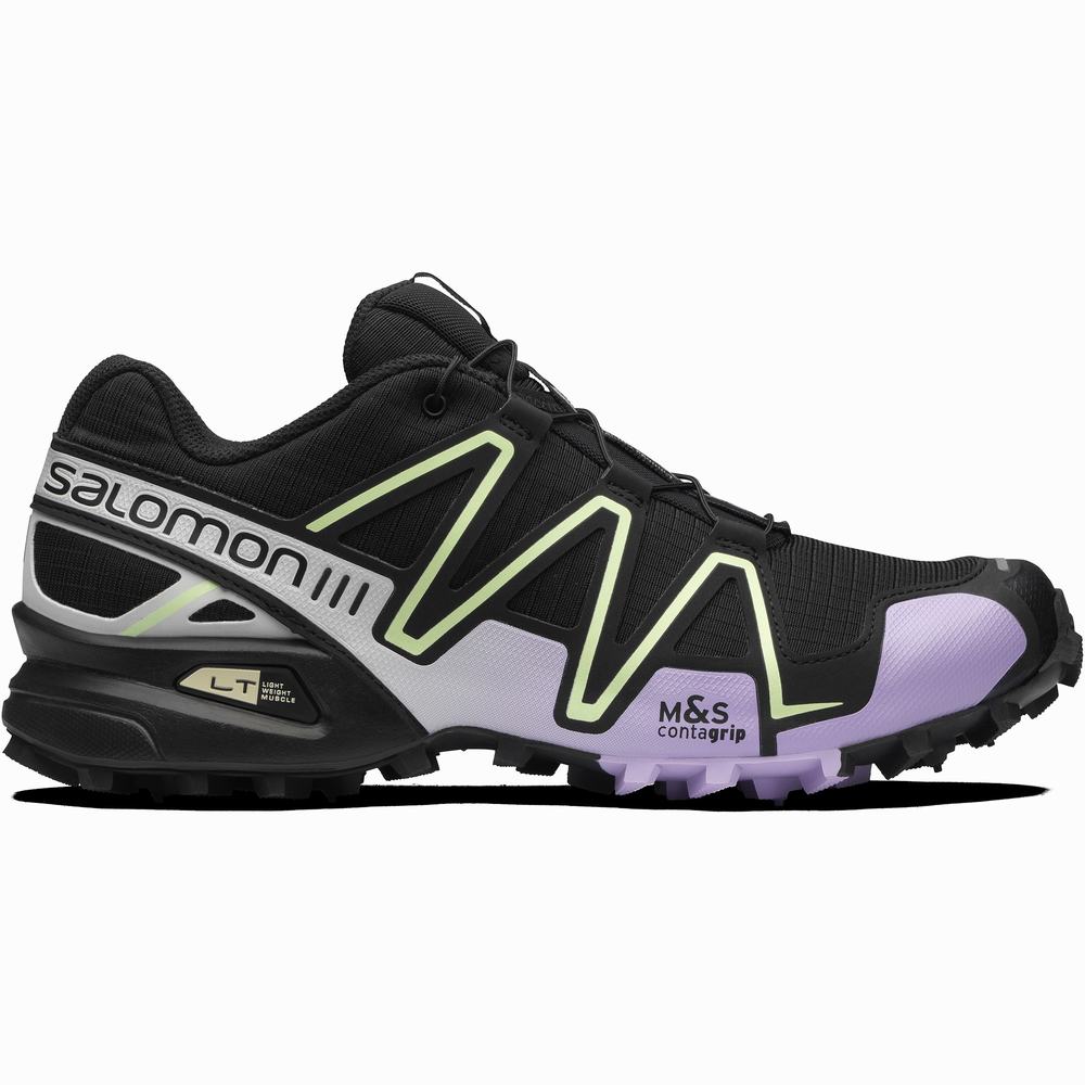 Pánské Tenisky Salomon Speedcross 3 Black/Lavender/Green | CZ-7042953