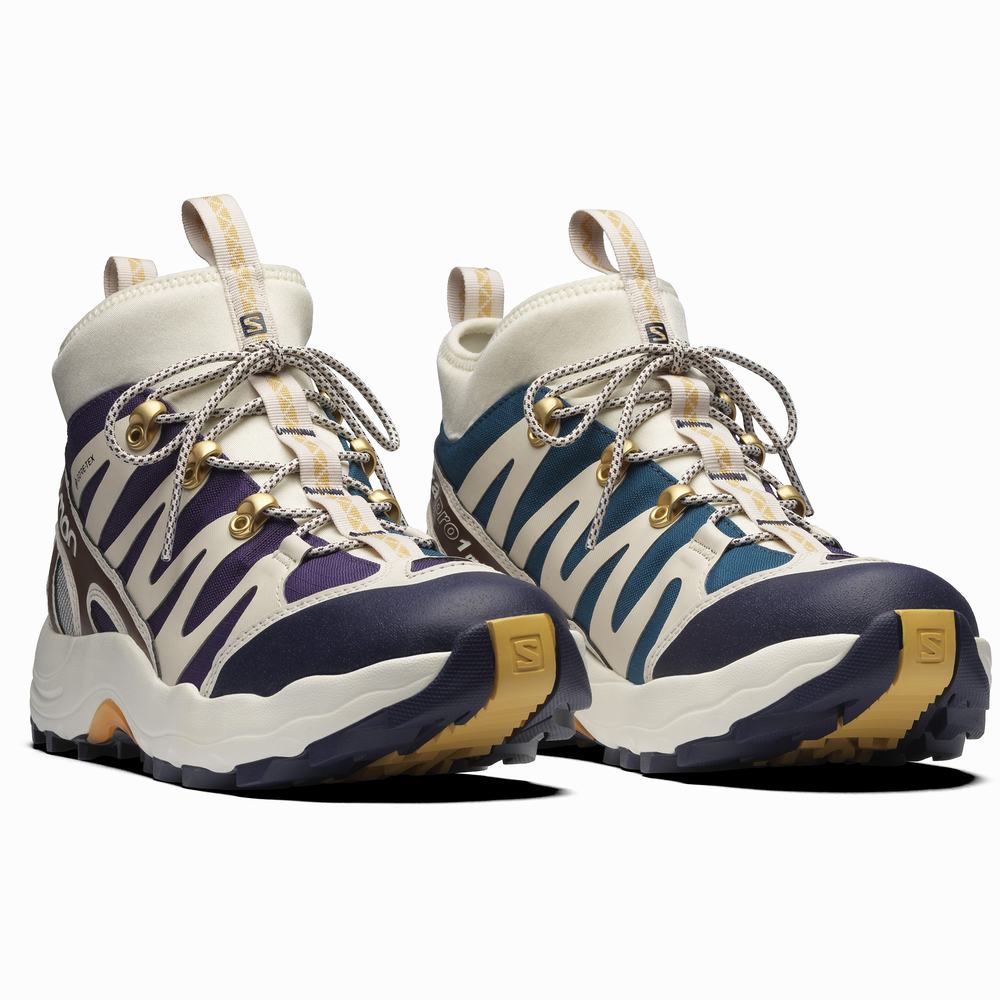 Pánské Tenisky Salomon Xa Pro 1 Mid Gore-tex White/Chocolate/Purple | CZ-2146305