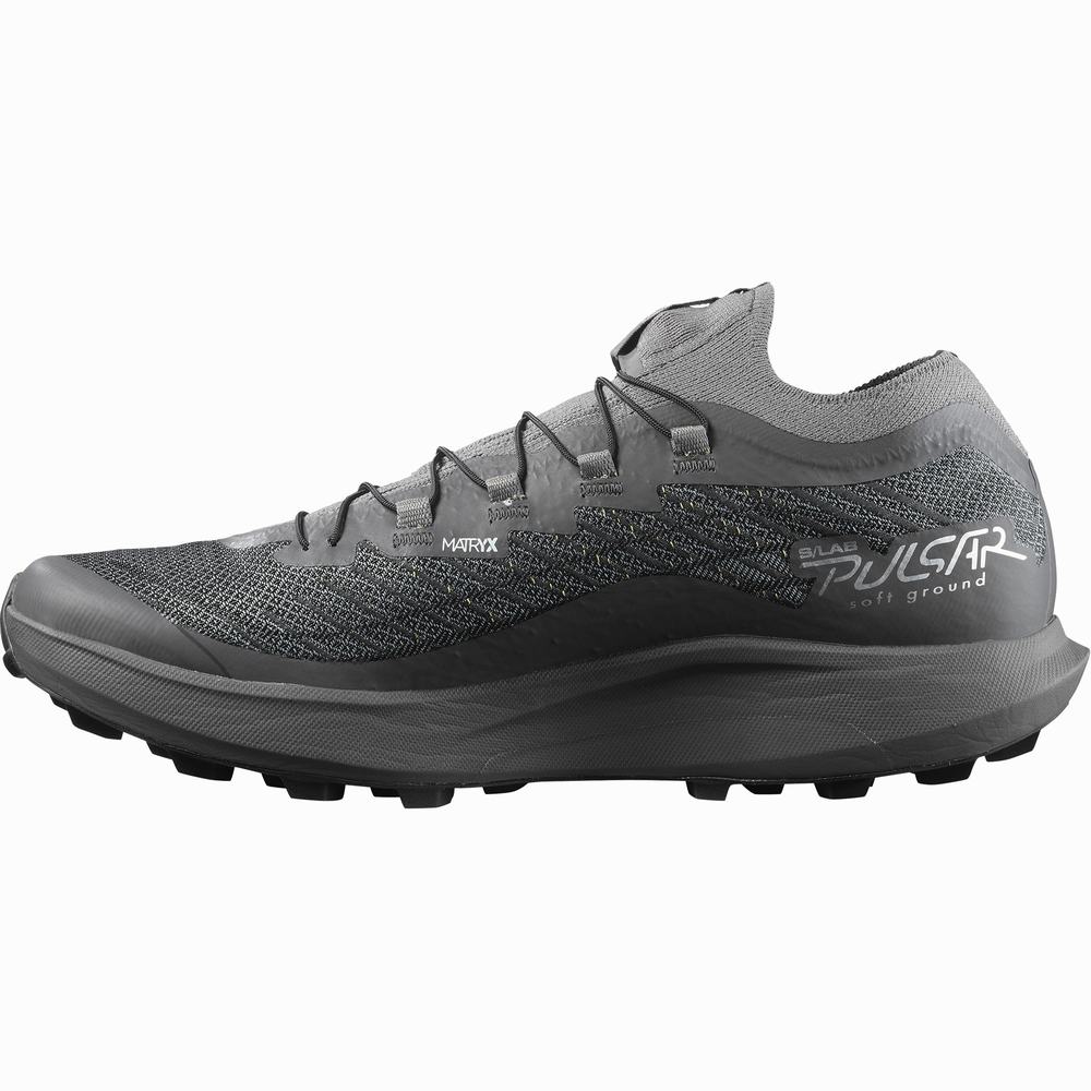 Pánské Trailové Běžecké Boty Salomon S/Lab Pulsar Soft Ground Grey/Black | CZ-0247159