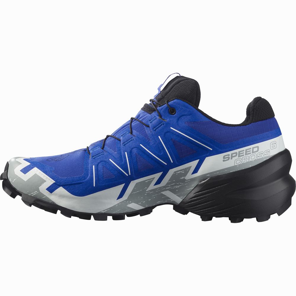 Pánské Trailové Běžecké Boty Salomon Speedcross 6 Gore-tex Blue/Black/White | CZ-0384965