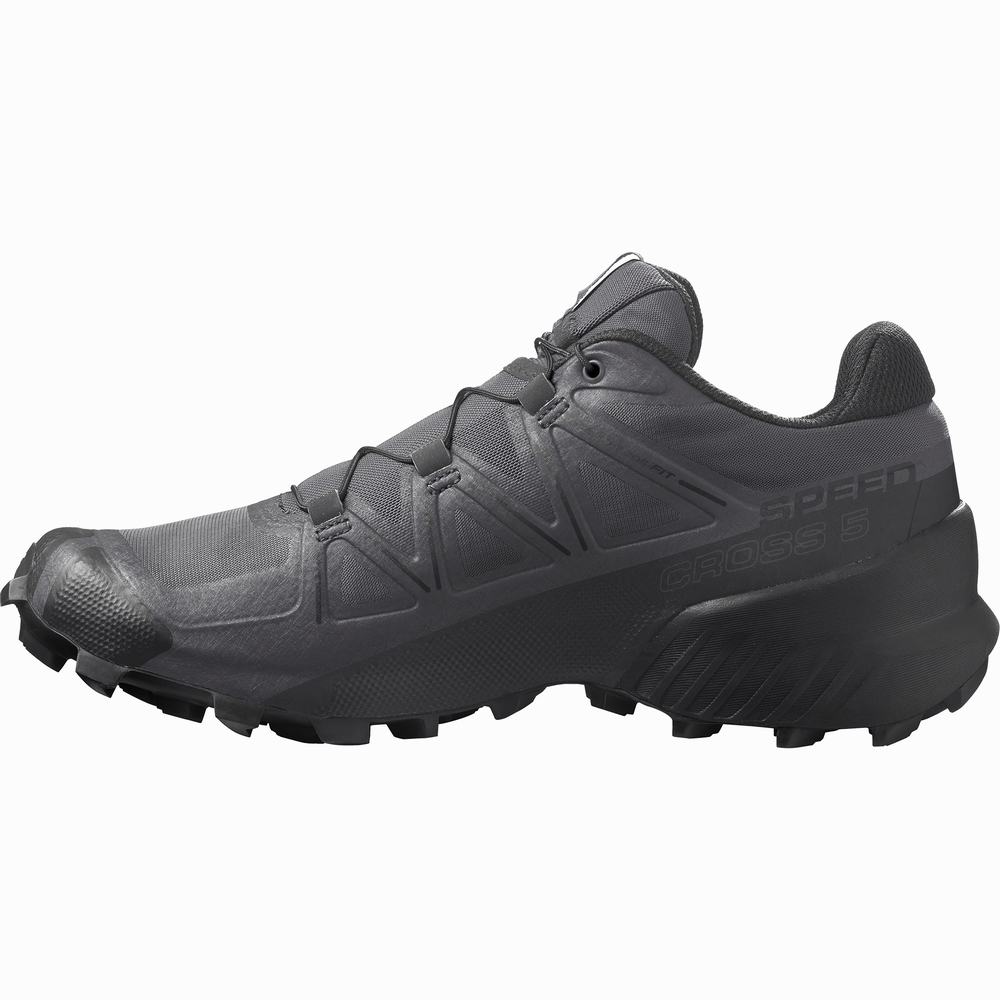 Pánské Trailové Běžecké Boty Salomon Speedcross 5 Grey/Black | CZ-0451327