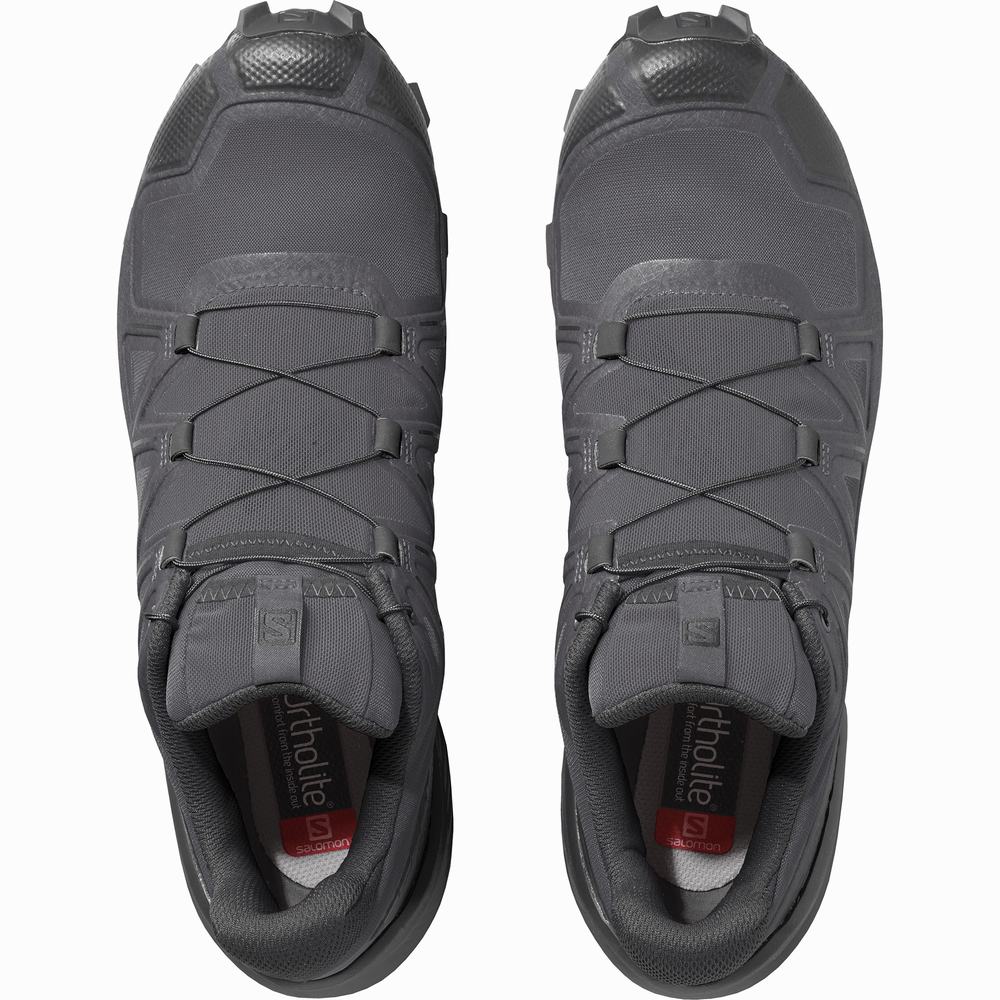 Pánské Trailové Běžecké Boty Salomon Speedcross 5 Grey/Black | CZ-0451327