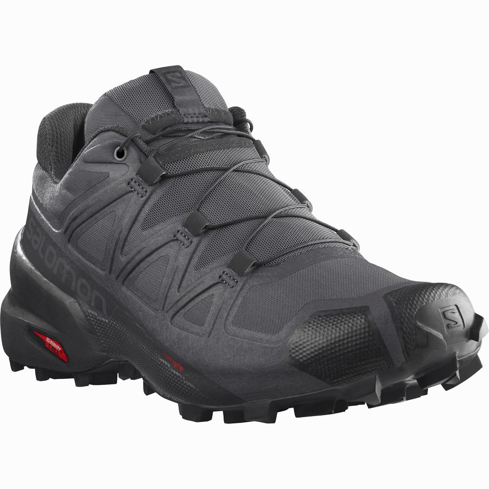 Pánské Trailové Běžecké Boty Salomon Speedcross 5 Grey/Black | CZ-0451327