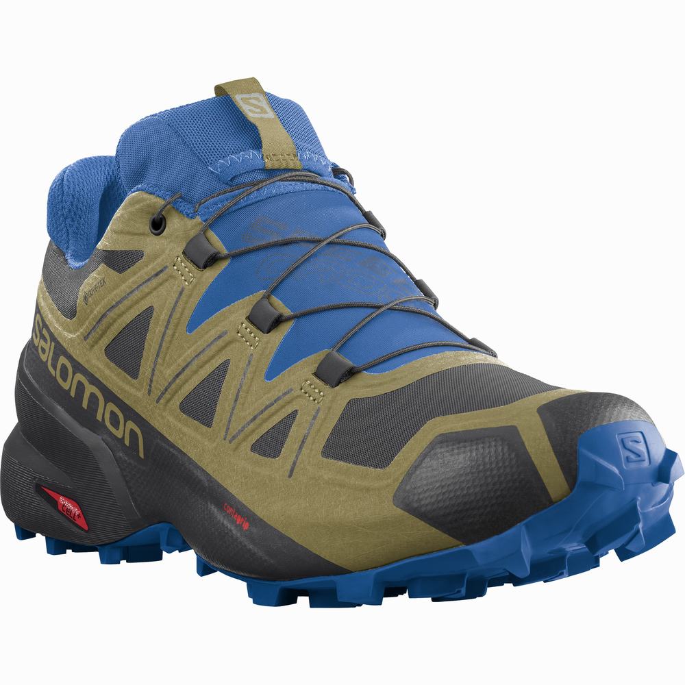 Pánské Trailové Běžecké Boty Salomon Speedcross 5 Gore-tex Black/Green | CZ-1457968