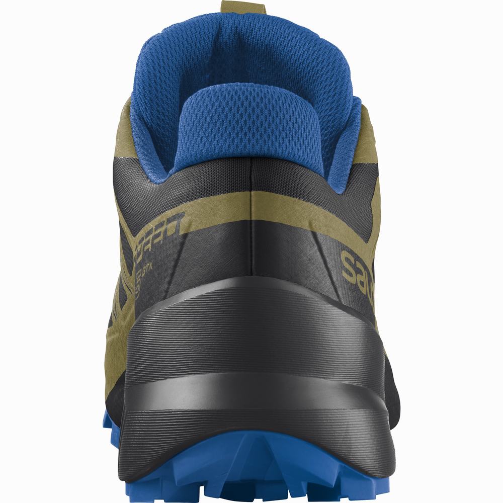 Pánské Trailové Běžecké Boty Salomon Speedcross 5 Gore-tex Black/Green | CZ-1457968