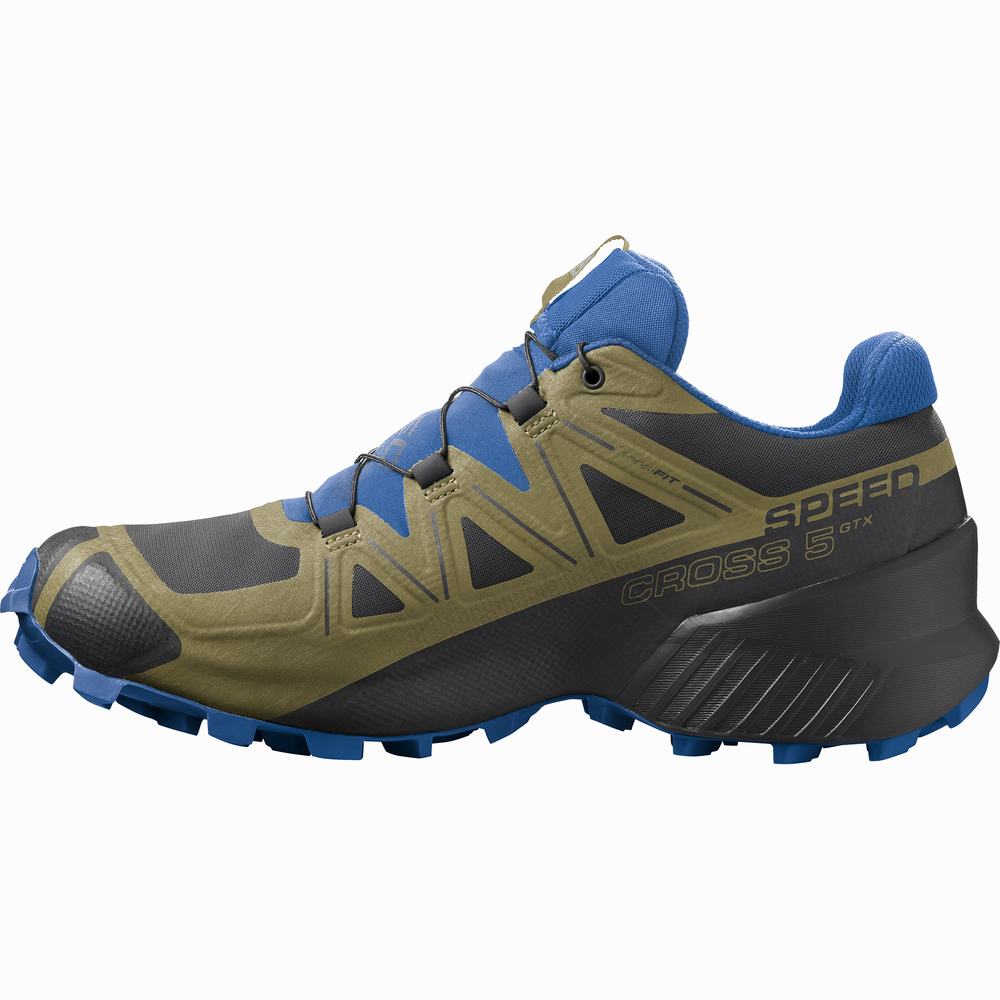 Pánské Trailové Běžecké Boty Salomon Speedcross 5 Gore-tex Black/Green | CZ-1457968