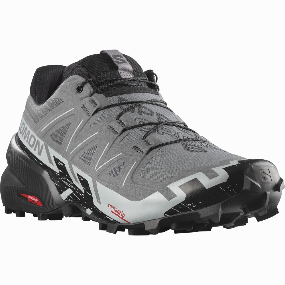 Pánské Trailové Běžecké Boty Salomon Speedcross 6 Široké Grey/Black | CZ-3450816