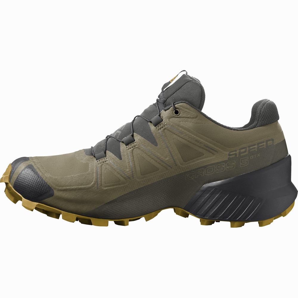 Pánské Trailové Běžecké Boty Salomon Speedcross 5 Gore-tex Olivy Zelené | CZ-7124059