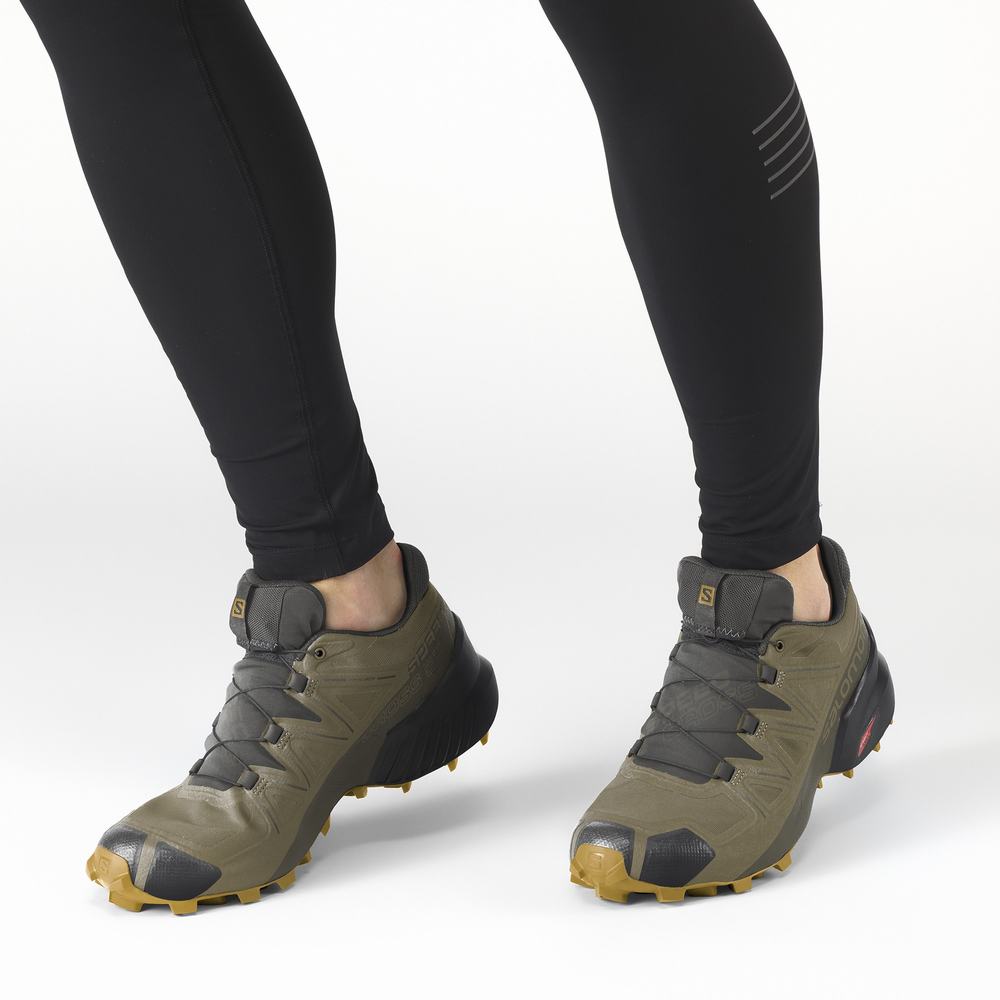 Pánské Trailové Běžecké Boty Salomon Speedcross 5 Gore-tex Olivy Zelené | CZ-7124059