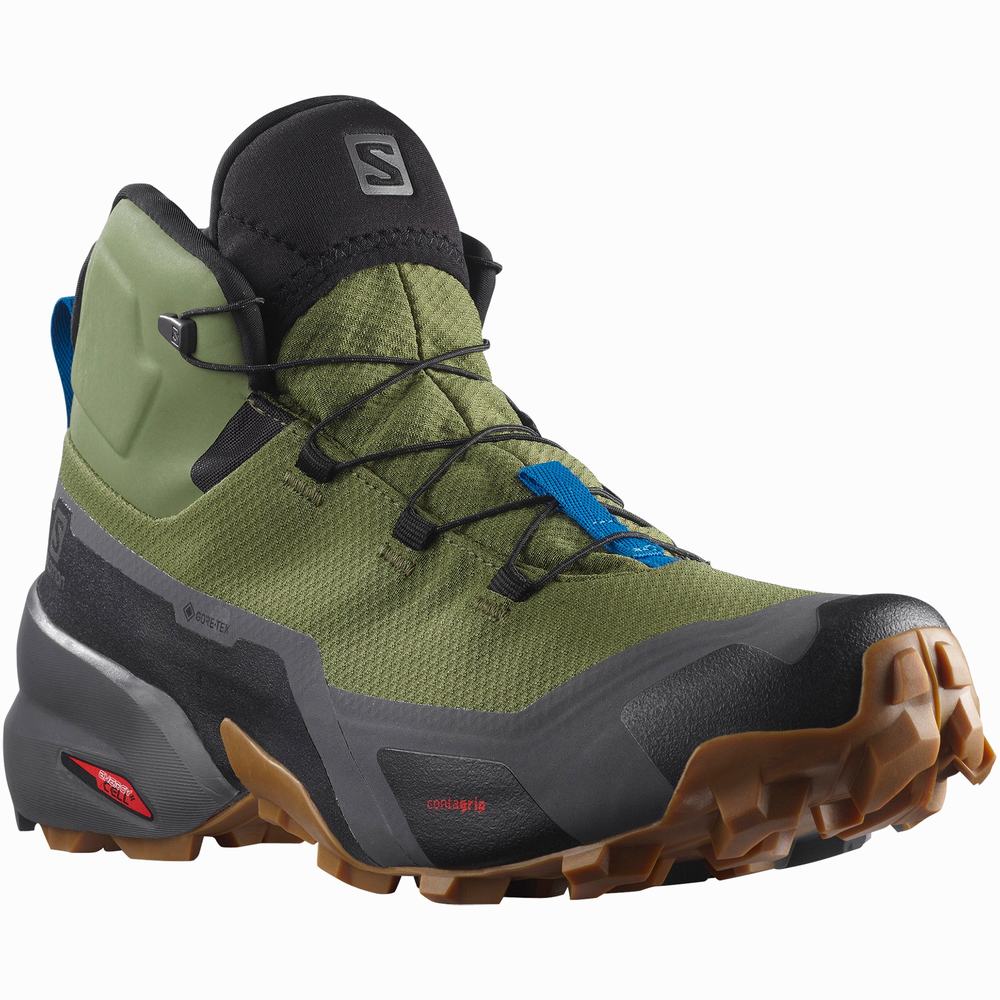 Pánské Turistické Boty Salomon Cross Hike Mid Gore-tex Green/Black | CZ-6548723