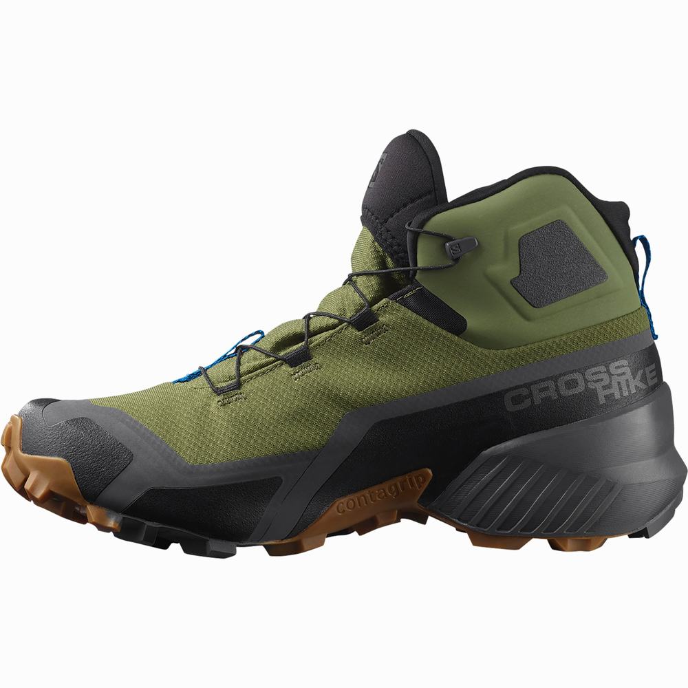 Pánské Turistické Boty Salomon Cross Hike Mid Gore-tex Green/Black | CZ-6548723