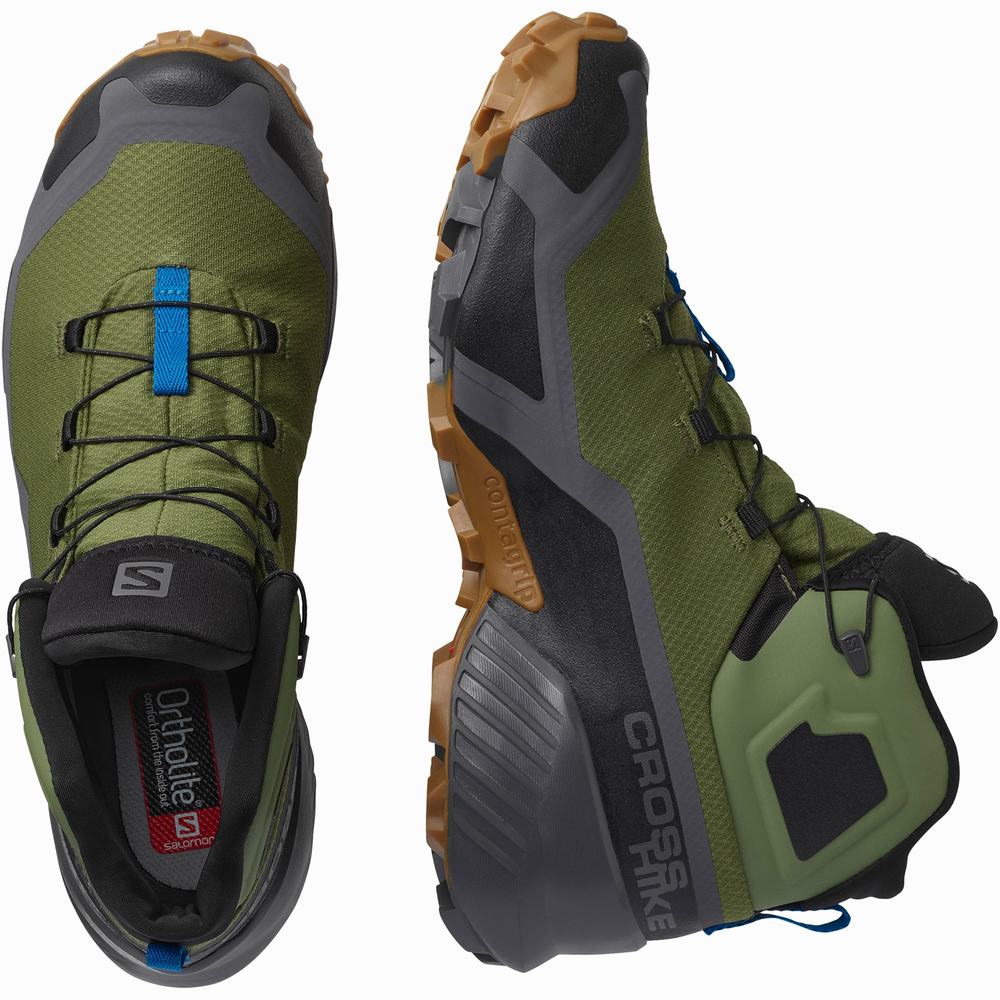 Pánské Turistické Boty Salomon Cross Hike Mid Gore-tex Green/Black | CZ-6548723