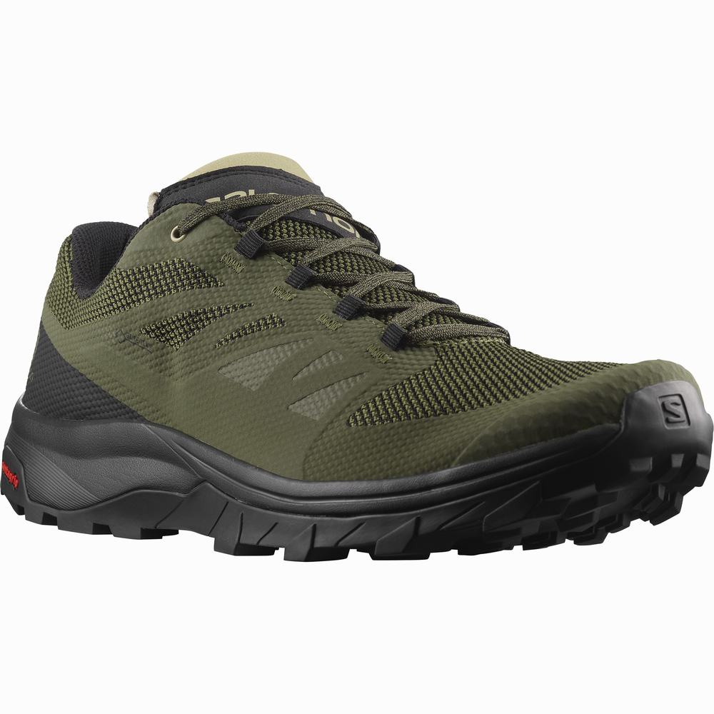 Pánské Turistické Boty Salomon Outline Gore-tex Olive/Black | CZ-0325461