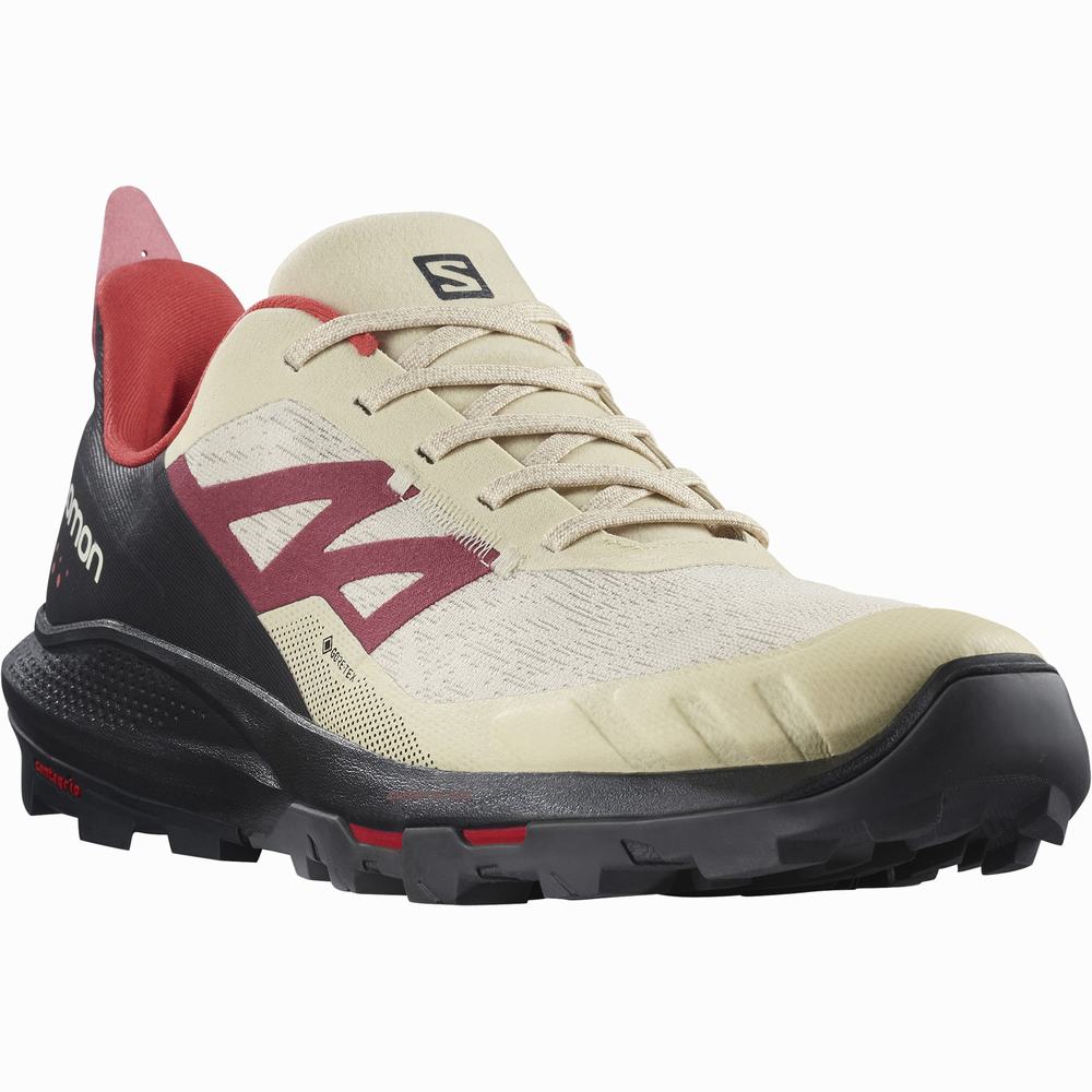 Pánské Turistické Boty Salomon Outpulse Gore-tex Beige/Black/Red | CZ-1386092