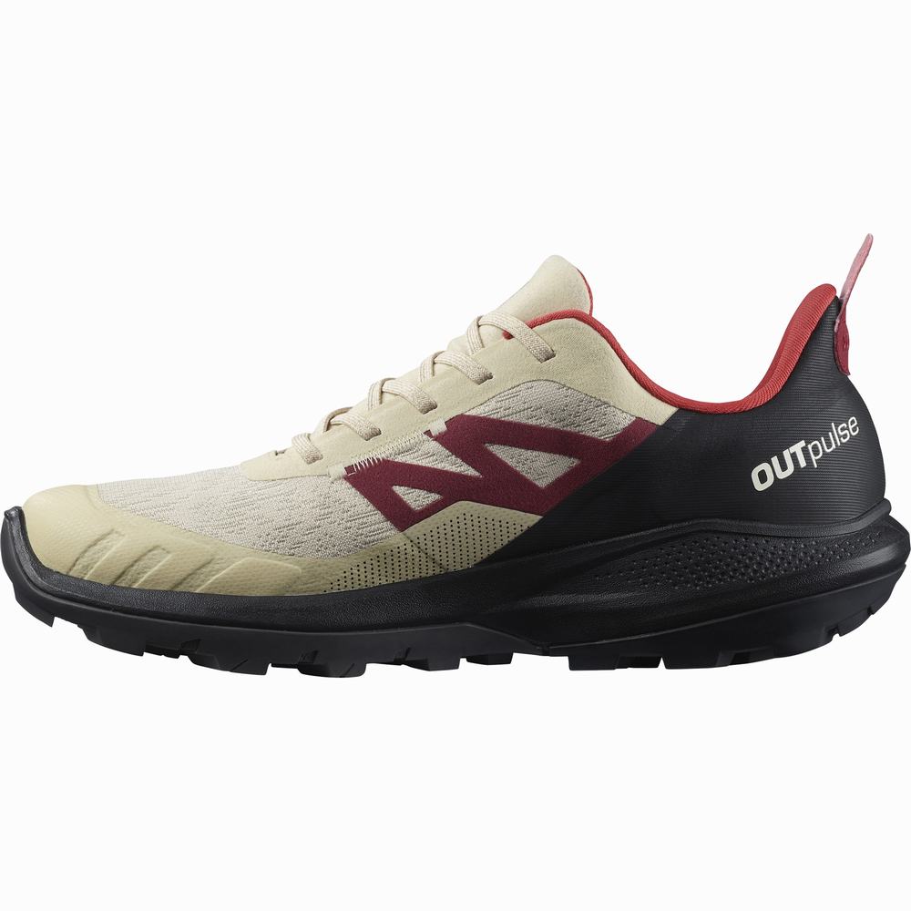 Pánské Turistické Boty Salomon Outpulse Gore-tex Beige/Black/Red | CZ-1386092