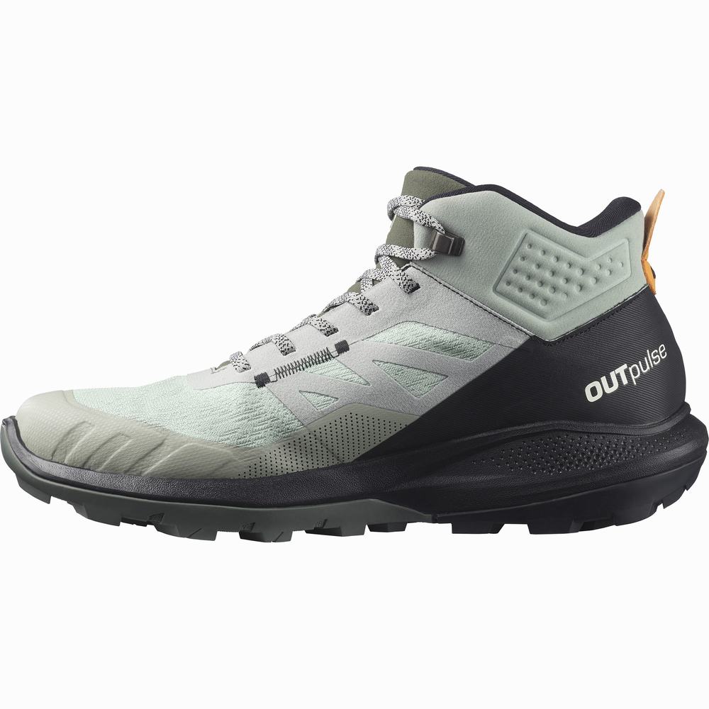 Pánské Turistické Boty Salomon Outpulse Mid Gore-tex Turquoise/Black/Orange | CZ-5238146