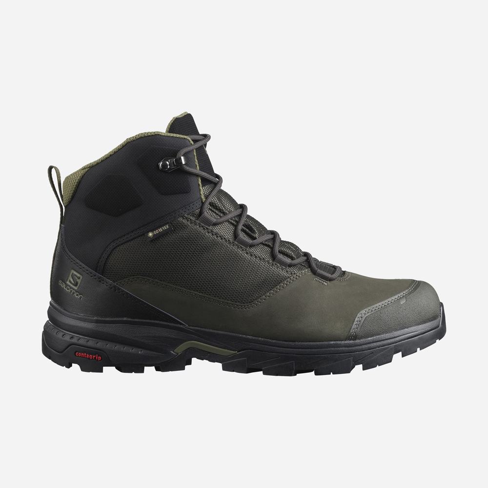 Pánské Turistické Boty Salomon Outward Gore-tex Black/Olive | CZ-3896051