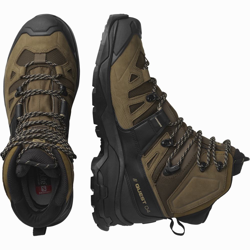 Pánské Turistické Boty Salomon Quest 4 Gore-tex Olive/Black | CZ-1067953