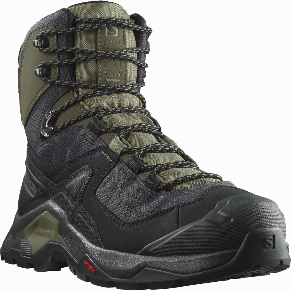 Pánské Turistické Boty Salomon Quest Element Gore-tex Black/Deep Green/Olive | CZ-8745139