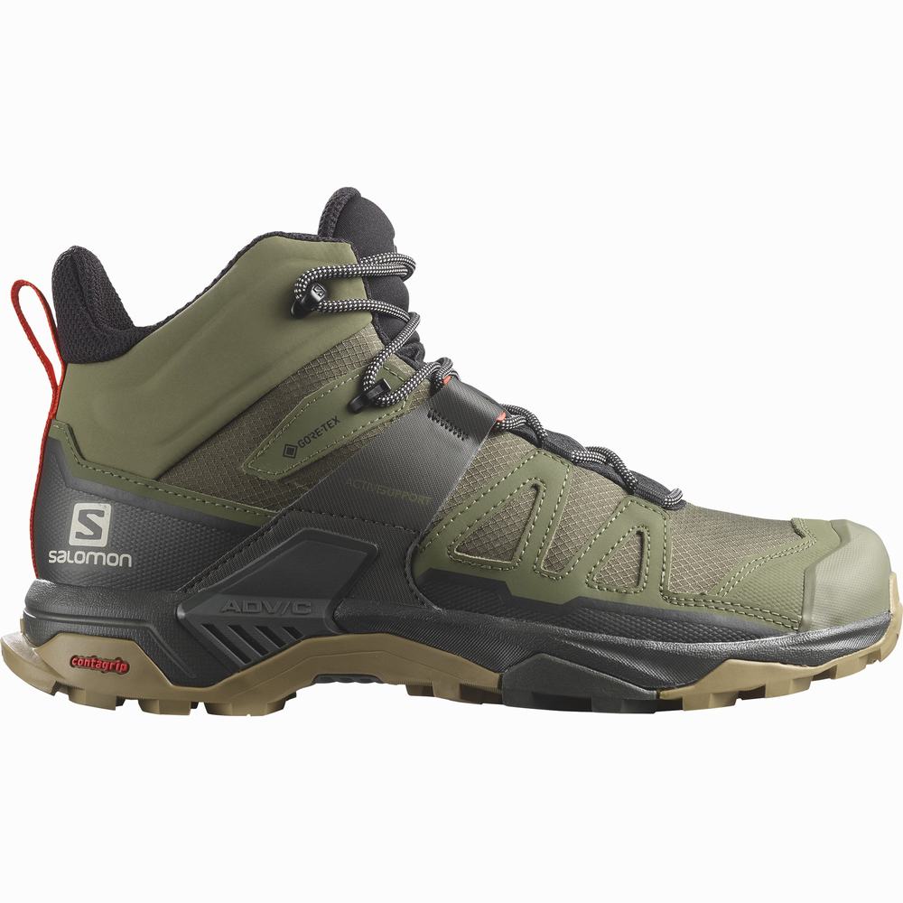 Pánské Turistické Boty Salomon X Ultra 4 Mid Gore-tex Tmavě Zelene | CZ-2490165